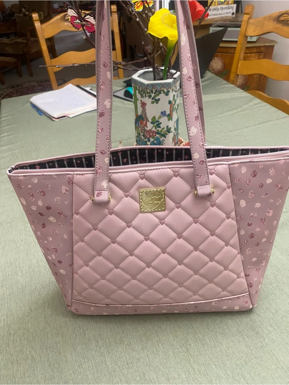 Luv Betsey by Betsey Johnson Pink Quilted Shoulder Tote